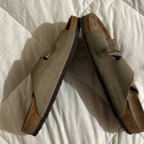 Birkenstock Tan Sandals with Cork Sole and Contoured Footbed main image 6